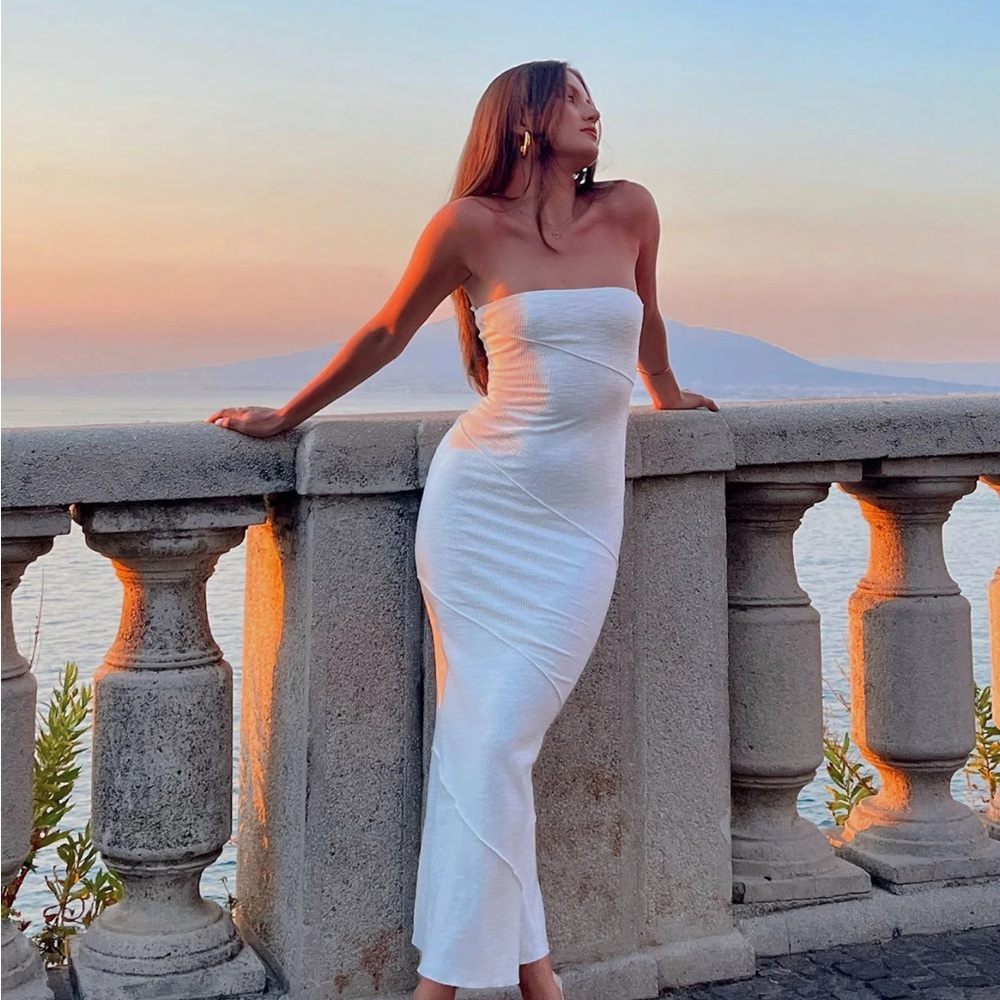 Princess Polly White Strapless Maxi Dress